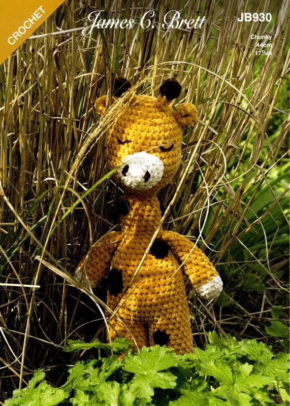 Crochet Pattern - James C Brett JB930 - Flutterby Chunky - George Giraffe